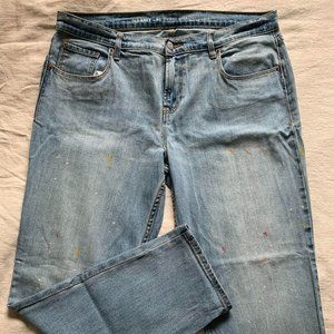 Old Navy Paint Splatter Boyfriend Strait Jeans - Size 12